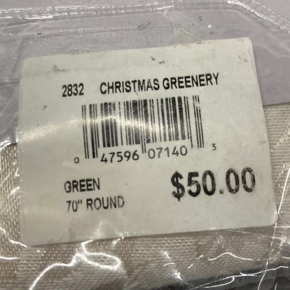 Bardwil Seasons Tablecloth Christmas Greenery 70” Round Holiday Solstice New - Picture 11 of 11